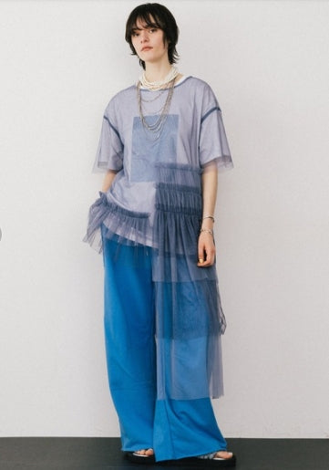 分層褶皺薄紗設計 TOPS